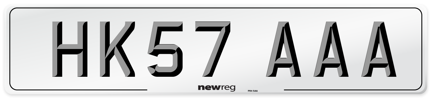 HK57 AAA Number Plate from New Reg